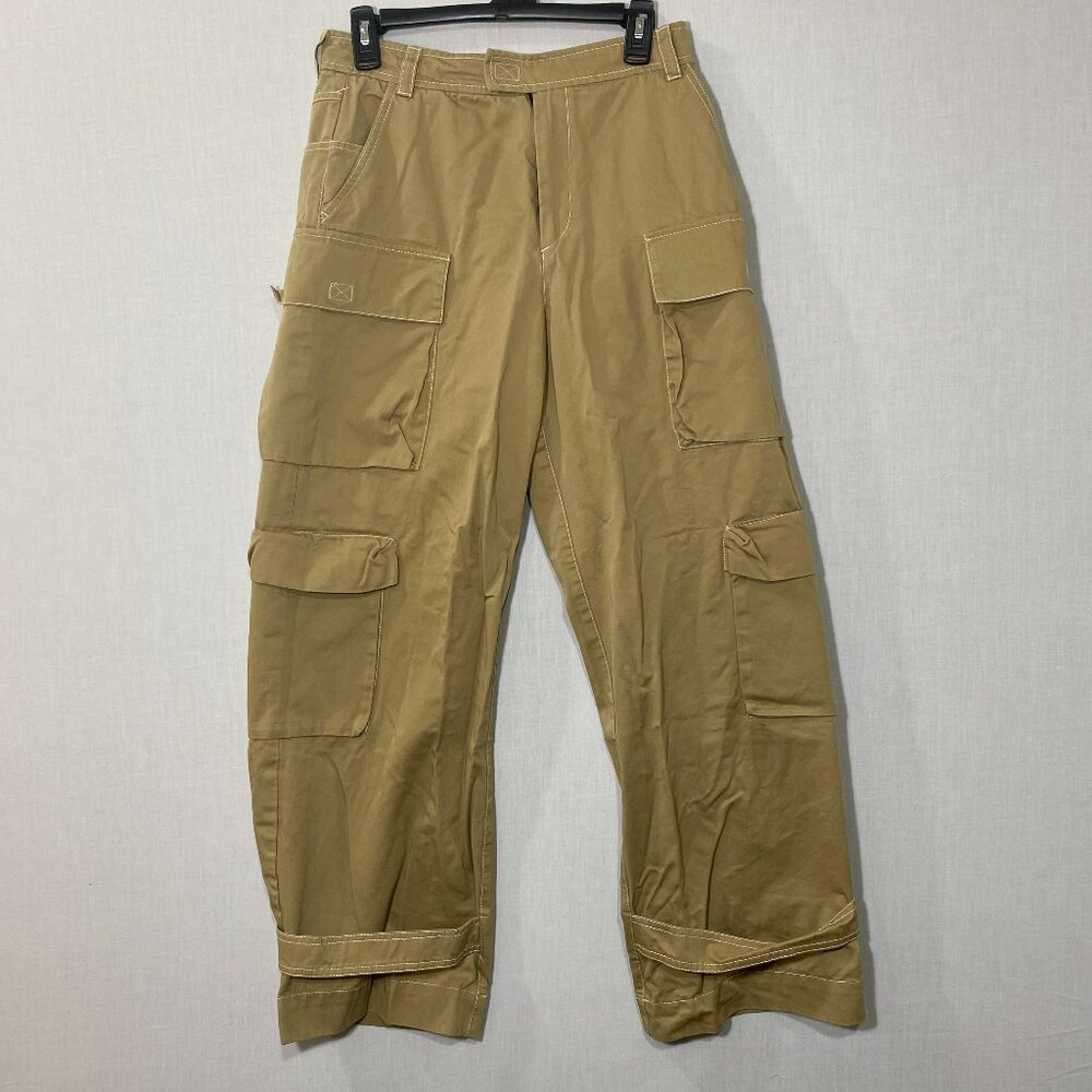 Zara Women's Tabbed Cargo Pants - Size Small - Lightweight Khaki